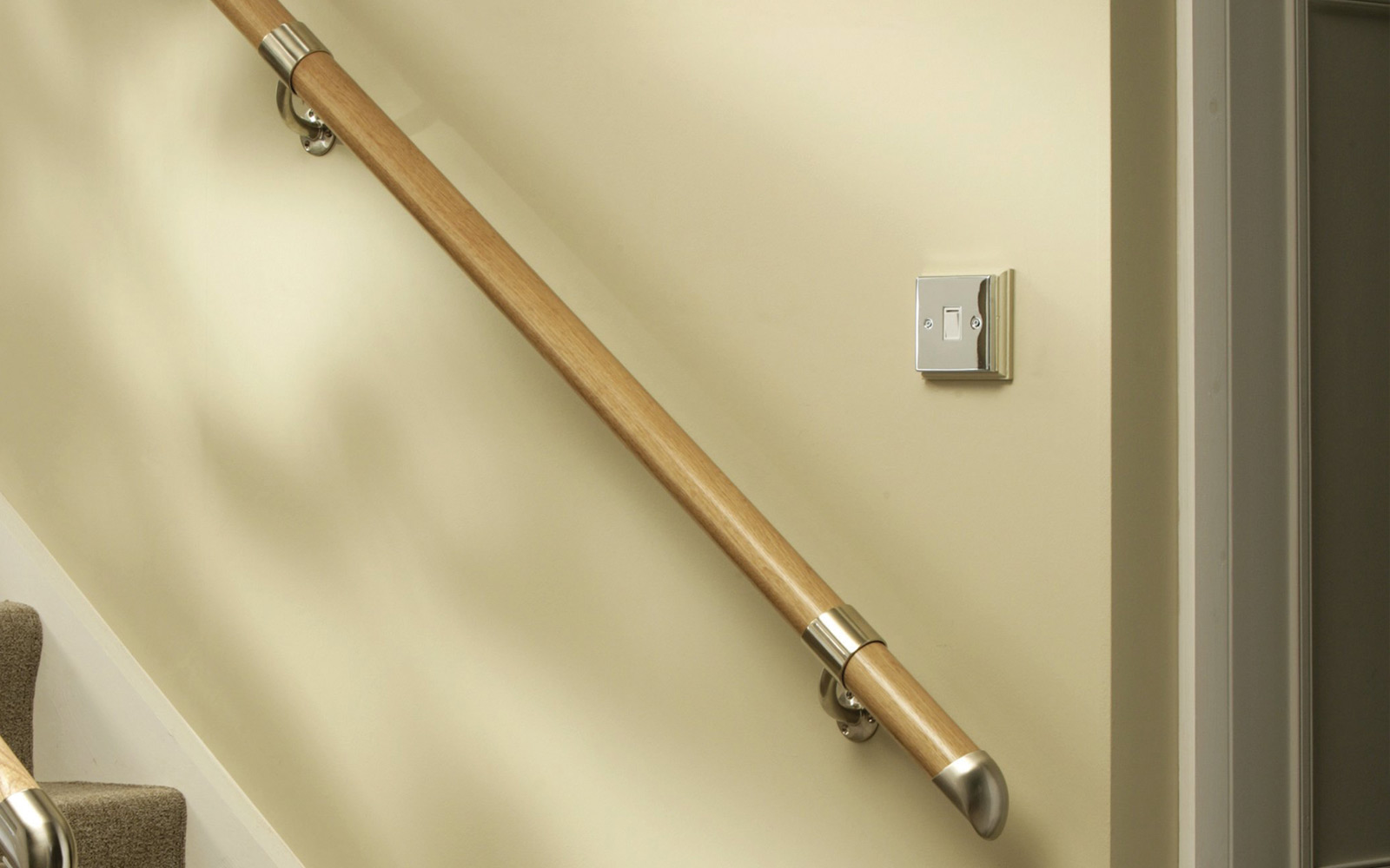 Wall Mounted Wooden Handrail Kits - Available In White Oak ...