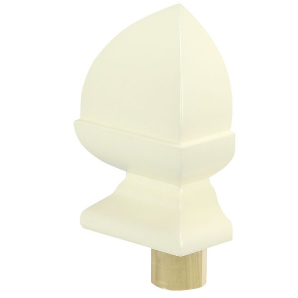White Primed Square Acorn Cap Half