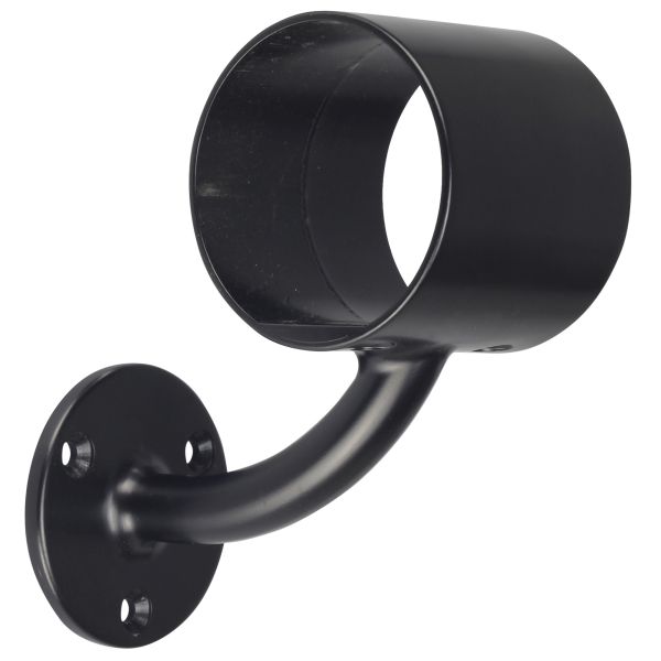 Forge Wall Mounted Mopstick Handrail Bracket - Black