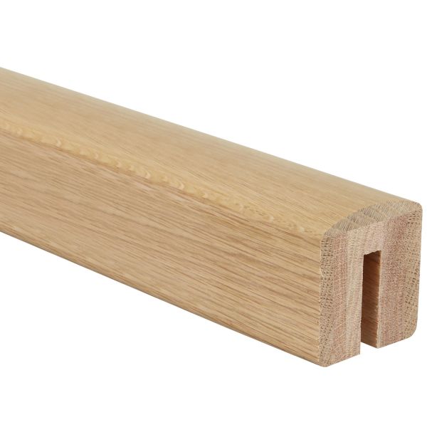 Oak Glass Grooved Handrail 4200mm, for 8mm Glass