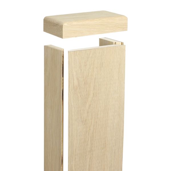 Oak Newel Post Cladding Kit  + Cap Half 82mm