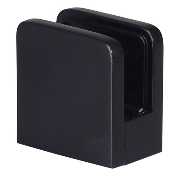 Square Black Bracket / Clamp for 8mm Glass (Ind)