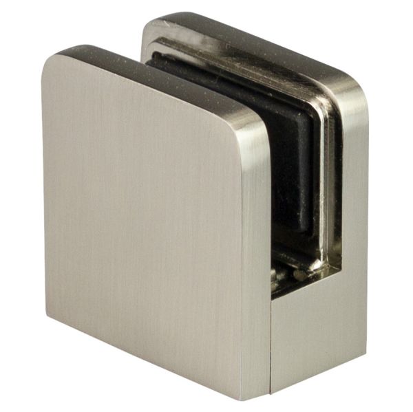 Square Nickel Bracket / Clamp for 8mm Glass (Ind)