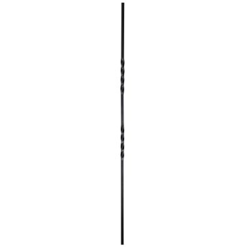 Iron Black Square Spindle with Double Twist 1117mm