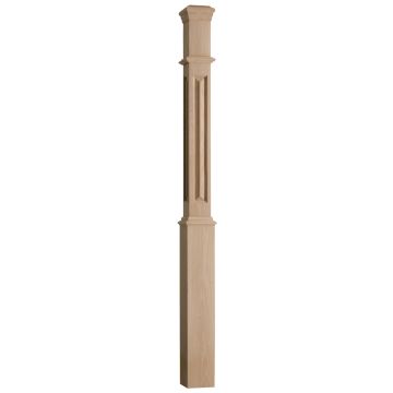 Oak Recessed Box Newel Post