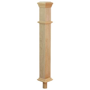Oak Pegged Box Newel Post