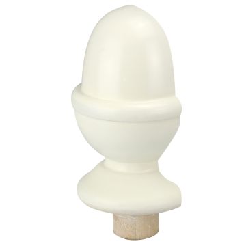 White Primed Acorn Newel Cap Half