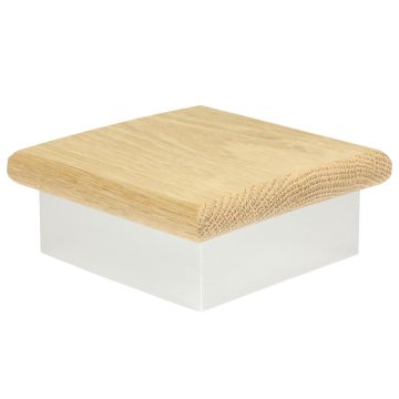 Oak and Chrome Fit Over Cap 90mm