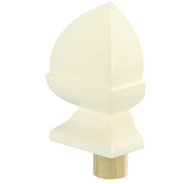 White Primed Square Acorn Cap Half