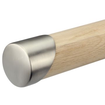 Forge Brushed Nickel Handrail End Cap - 54mm Diameter - Pair