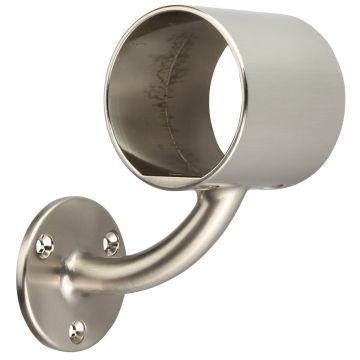 Forge Wall Mounted Mopstick Handrail Bracket - Nickel