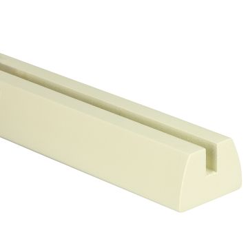 White Primed Glass Grooved Baserail 4200mm, for 8mm Glass