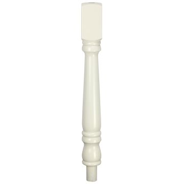 White Primed Plain Turned Newel Post 90mm