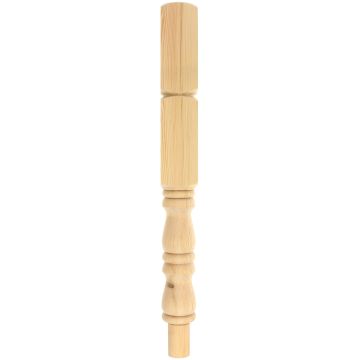 Pine Plain Turned Double Block Newel Post
