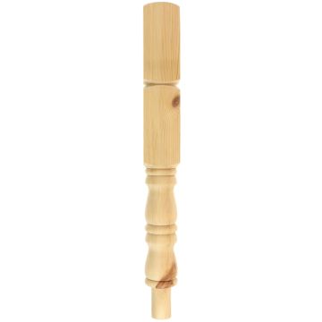 Pine Plain Turned Double Block Newel Post 90mm