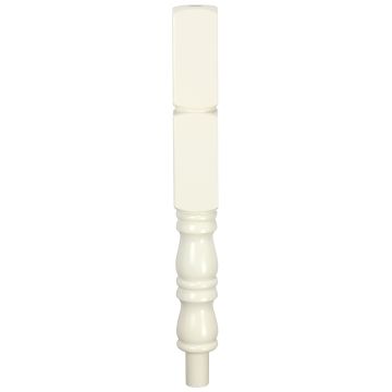 White Primed Plain Turned Double Block Newel Pos