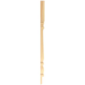 Pine Provincial Newel Half Post (Square Design)
