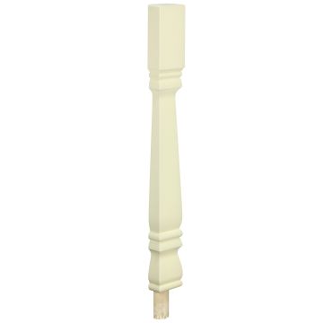 White Primed Provincial Newel Post Half (Square Design)