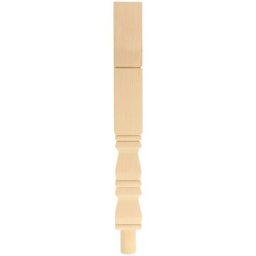 Hemlock Provincial Double Block Newel Post (Square Design) - DISCONTINUED
