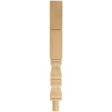 Oak Provincial Double Block Newel Post (Square Design)