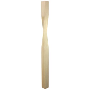 Oak Square Twist Newel Post 90mm 1.5mtr