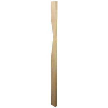 Oak Square Twist Newel Post Half 90mm 1.5mtr