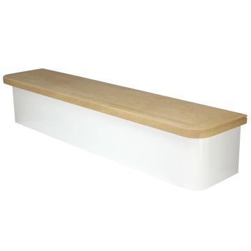 Oak Bullnose Tread & White Riser Kit, Left or Right Hand - Unfinished