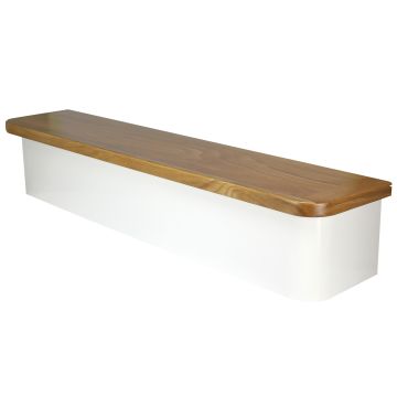 Oak Bullnose Tread & White Riser Kit, Left or Right Hand - Pre-finished