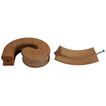 Dark Hardwood Left Hand Volute Handrail with up Ramp