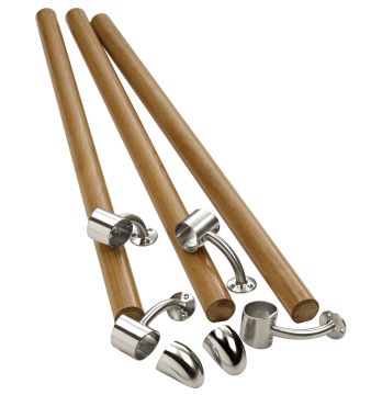 Fusion White Oak with Chrome Connectors Handrail Kit
