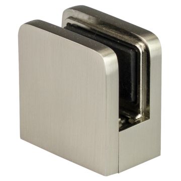 Square Nickel Bracket / Clamp for 8mm Glass (Ind)