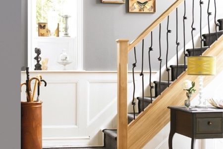 wooden staircase rails