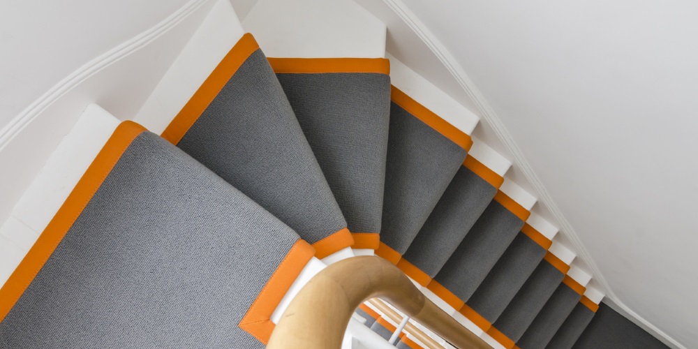 orange and grey staircase