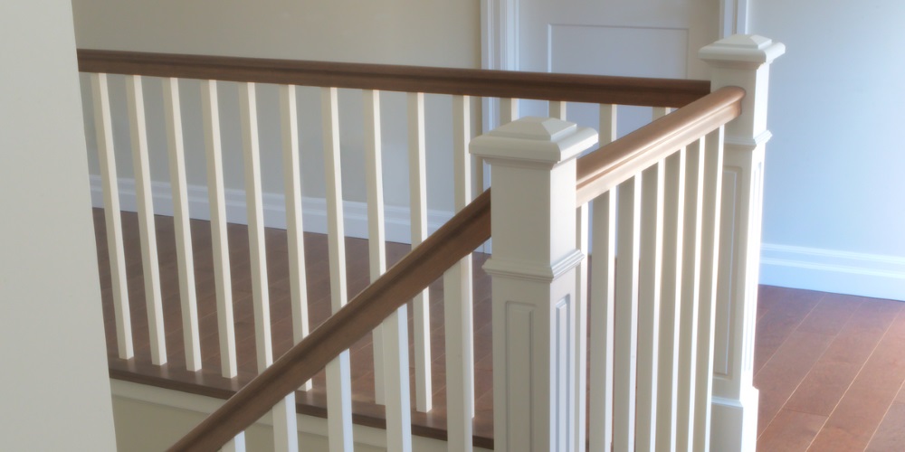 white painted wooden staircase