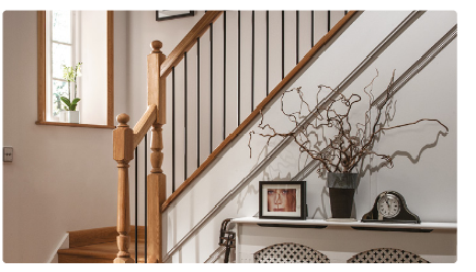 wooden staircase rails