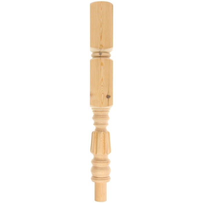 Pine Fluted Double Block Newel Post