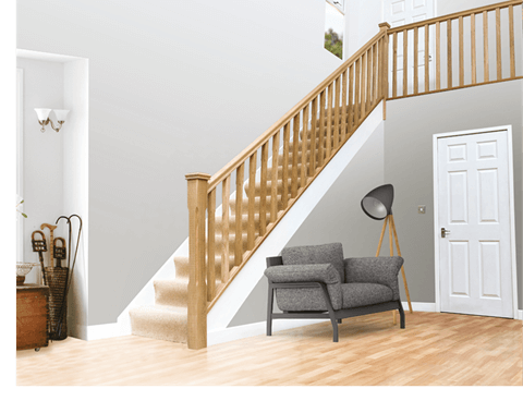 Stairs with oak handrail