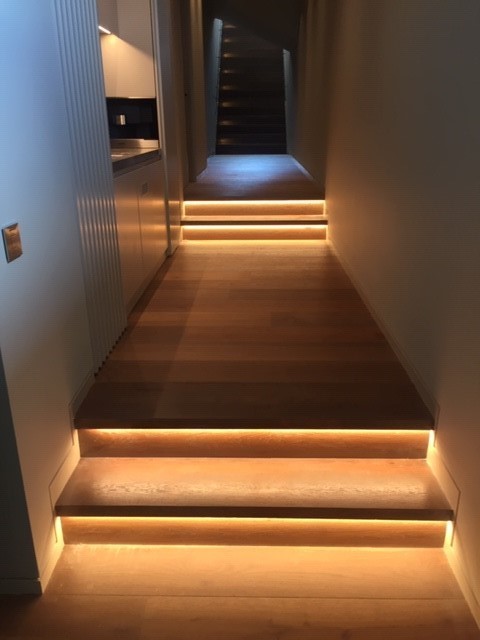 lighted staircase
